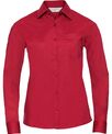 Russell Collection Women's long sleeve polycotton easycare poplin shirt