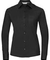 Russell Collection Women's long sleeve 100% cotton poplin shirt