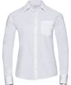 Russell Collection Women's long sleeve 100% cotton poplin shirt