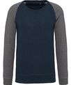 Kariban Men's two-tone organic crew neck raglan sleeve sweatshirt