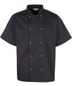 Premier Studded front short sleeve chef's jacket