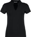 Kustom Kit Women's corporate short-sleeved top v-neck mandarin collar (regular fit)