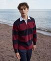 Front Row Sewn stripe long sleeve rugby shirt