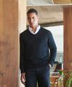 Henbury Cashmere touch acrylic v-neck jumper