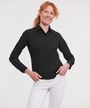 Russell Collection Women's long sleeve polycotton easycare fitted poplin shirt