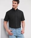 Russell Collection Short sleeve easycare Oxford shirt
