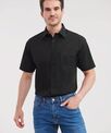 Russell Collection Short sleeve polycotton easycare poplin shirt
