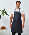 Premier District waxed-look denim bib apron