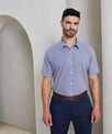 Premier Microcheck (Gingham) short sleeve cotton shirt
