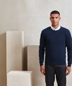 Premier Crew neck cotton-rich knitted sweater