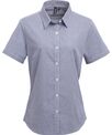 Premier Women's Microcheck (Gingham) short sleeve cotton shirt