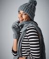 Beechfield Cable knit melange beanie