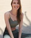 SF Women's sustainable fashion cropped cami top with adjustable straps