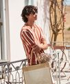 Westford Mill Cotton pocket natural starched jute shopper