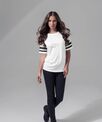 Build Your Brand Women's mesh stripe tee