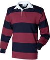 Front Row Sewn stripe long sleeve rugby shirt