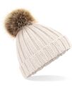 Beechfield Fur pop pom chunky beanie