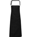 Premier District waxed-look denim bib apron