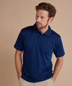 Henbury Cooltouch® textured stripe polo