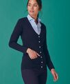 Henbury Women's v-button cardigan