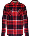 Kariban Sherpa-lined checked shirt jacket