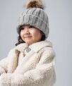 Beechfield Infant/junior fur pom pom chunky beanie