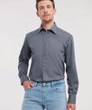 Russell Collection Long sleeve polycotton easycare fitted poplin shirt