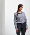 Premier Women's Microcheck (Gingham) long sleeve cotton shirt