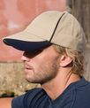 Result Headwear Heavy brushed cotton cap with scallop peak and contrast trim